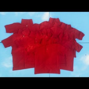 Size 6/7 Boy Red Uniform Mixed Shirt Lot of 11